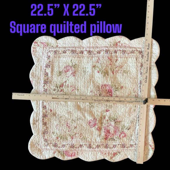 Quilted Floral Paisley Pillow Shams  Cottagecore Country Shabby Chic Romantic - Picture 10 of 11
